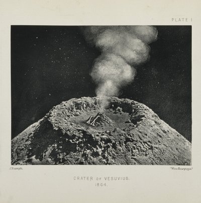 ヴェスヴィオ火山の噴火口 作： James Nasmyth