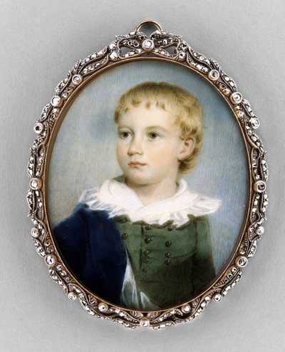 少年の肖像、c.1810-20（象牙の水彩画 作： James Nixon