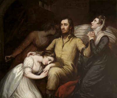 オルミュッツのダンジョンにいるラファイエットと妻と娘、1797年 作： James Northcote
