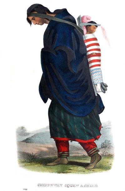 Chippeway（オジブウェ）女と子 作： James Otto Lewis