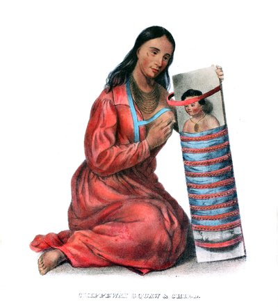 Chippeway（Ojibwe）の女性と子供 作： James Otto Lewis