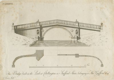 チリントンパーク-橋：彫刻、nd [c 1789]（印刷） 作： James Paine
