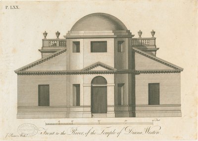 ウェストンアンダーリザード-ダイアナの神殿：彫刻、nd [c 1765-1770] 作： James Paine