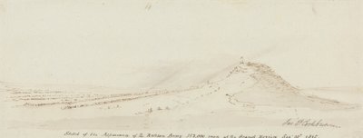 1815 年 9 月 10 日、グランド レビューでの 152,000 人のロシア軍の外観のスケッチ 作： James Pattison Cockburn