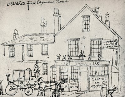 オールドホワイトライオン、エッジウェアロード、c1821 作： James Pollard