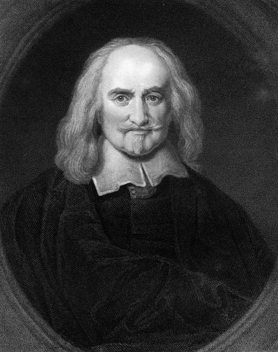 トーマスホッブス、17世紀のイギリスの哲学者、1836年。 作： James Posselwhite