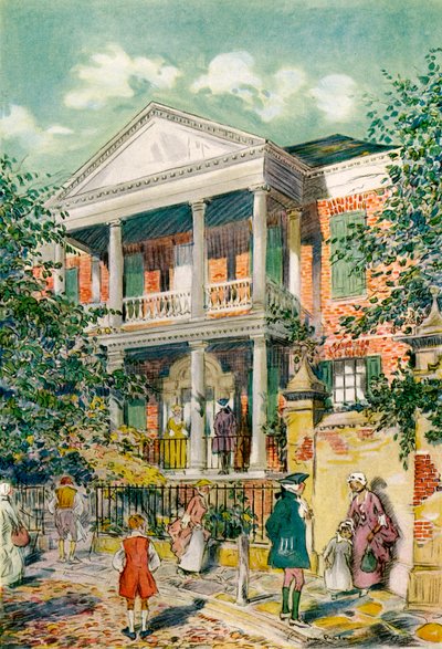 プリングルハウス、チャールストン、サウスカロライナ、アメリカ、18世紀1921年。 作： James Preston