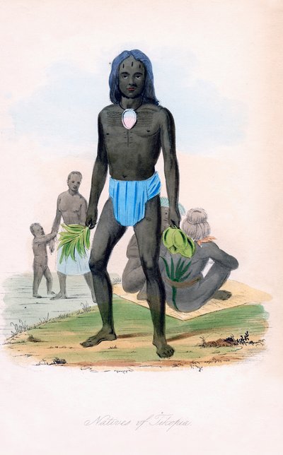 ティルコピアの先住民、c1850。 作： James Prichard