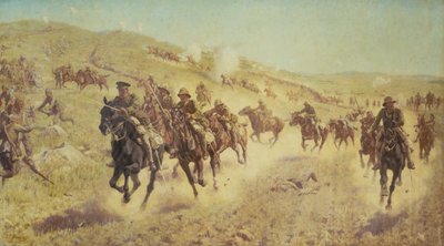 パレスチナ キャンペーン: エル ムガルでの第 6 騎馬旅団の行動 作： James Prinsep Beadle