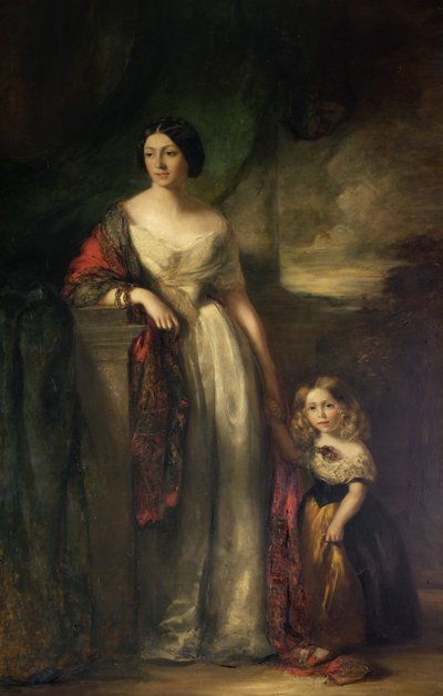 彼女の小さな娘と二人目の女性 作： James Rannie Swinton