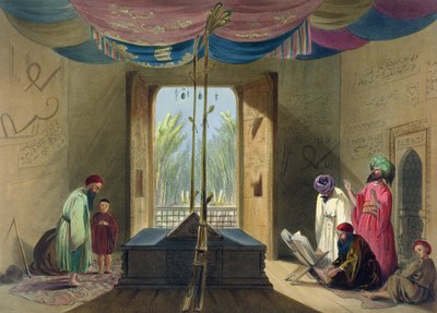 モスクとグズニーのスルタンマフムード皇帝の墓、ロバートキャリック（c.1829-1904）1848年に彫刻された「アフガニスタンの風景、住民、衣装」のプレート10 作： James Rattray