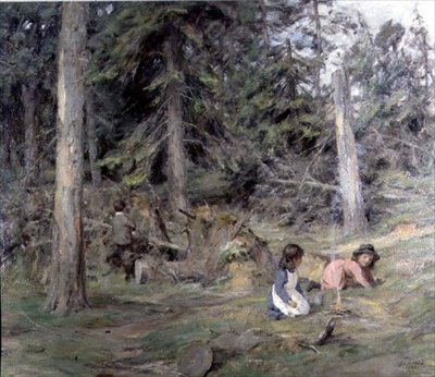 焚き火を囲んで 作： James Riddel