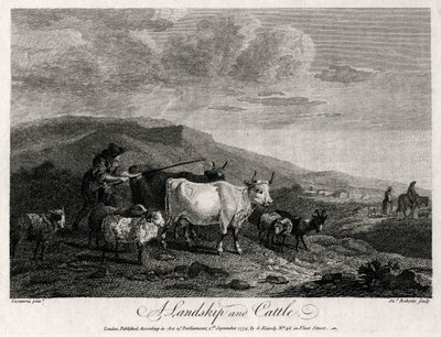 Landskip and Cattle、1774。 作： James Roberts