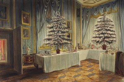 ウィンザー城のケントのクリスマスツリーの公爵夫人。 1850 作： James Roberts