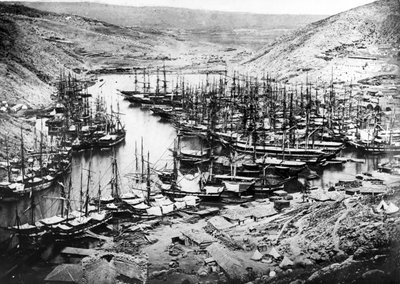 クリミア戦争中のバラクラ港、1855年頃 作： James Robertson