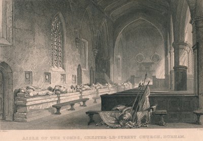 墓の通路、チェスタールストリート教会、ダラム、1834 作： James Sands