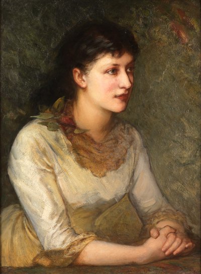 エレガントな若い女性（キャンバスに油彩） 作： James Sant