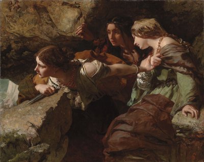勇気、不安、絶望：戦いを見る（キャンバスに油彩） 作： James Sant