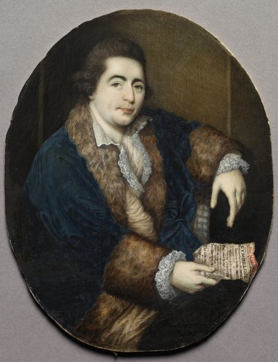 ウィリアム・パウエルの肖像 1765年頃 象牙細密画 金箔・ジェッソ額装 作： James Scouler