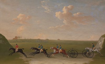 1750 年 8 月 29 日水曜日、ニューマーケット ヒースで行われた長椅子試合 作： James Seymour
