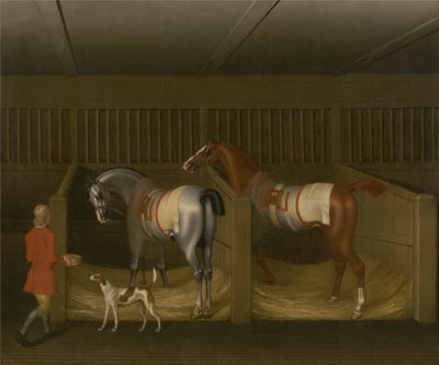 ボルトン公爵の厩舎と 2 頭の有名な走馬 作： James Seymour
