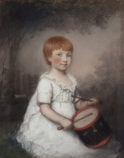幼少期のミス・コラード（グレーの紙にパステル 作： James Sharples