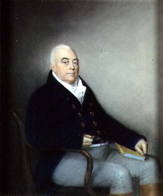 年配の座った紳士の肖像」1795年頃（パステル・紙） 作： James Sharples