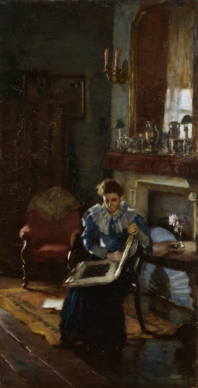 ダブリンのインテリア、1915〜20年頃（キャンバスに油彩） 作： James Sinton Sleator