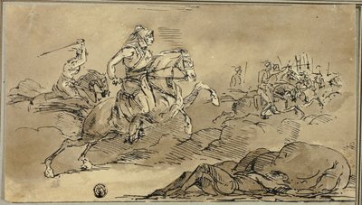 戦闘に入る騎兵 作： James Stuart