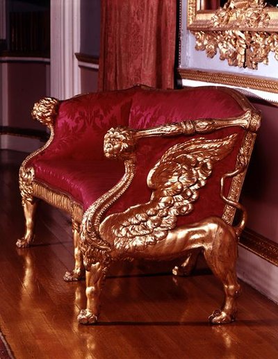 翼のあるライオンエンドサポート付きソファ、c.1760（148803も参照） 作： James Stuart