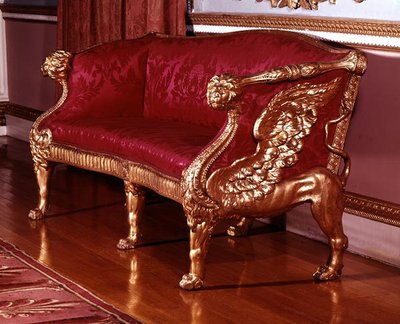 翼のあるライオンエンドサポート付きソファ、c.1760（148804も参照） 作： James Stuart