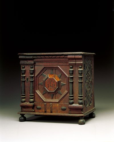 ジョセフとバトシェバ教皇は、1679年にマサチューセッツ州セーラムにある貴重品キャビネットを彫刻し、適用しました 作： James Symonds