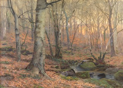 ラセットとグレー：ウェールズのブナ材（w - c） 作： James Thomas Watts