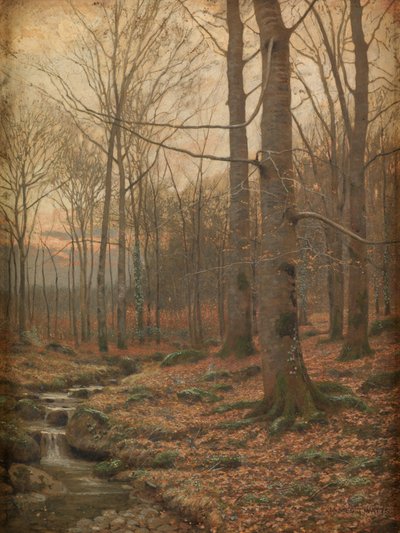 森の冬、Betws-y-Coed（水彩、ボディカラー） 作： James Thomas Watts