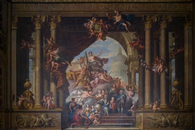 ペインテッドホールの西の壁、1707年〜27年（壁画） 作： James Thornhill