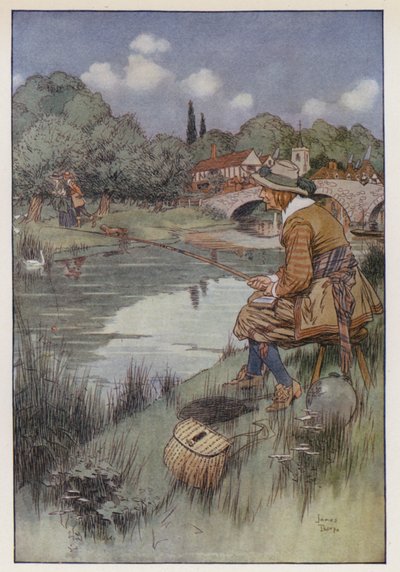 Izaak Walton による The Compleat Angler のイラスト 作： James Thorpe