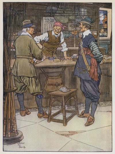 Izaak Walton による The Compleat Angler のイラスト 作： James Thorpe