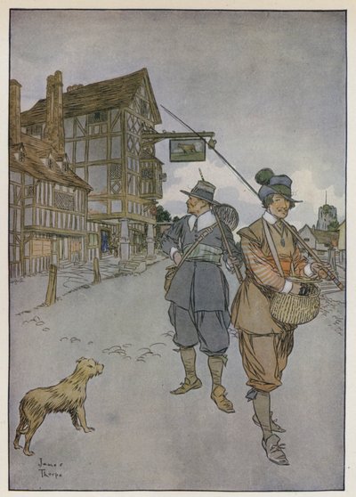 Izaak Walton による The Compleat Angler のイラスト 作： James Thorpe