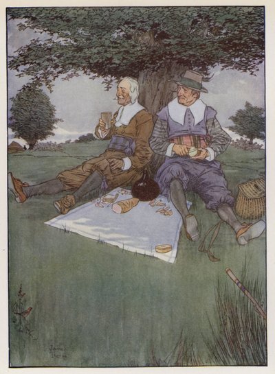Izaak Walton による The Compleat Angler のイラスト 作： James Thorpe