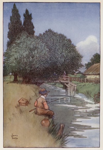 Izaak Walton による The Compleat Angler のイラスト 作： James Thorpe