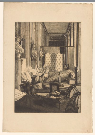 1870年から1871年のパリ包囲戦中のコメディ・フランセーズのホワイエ 作： James Tissot