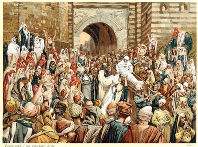 ナインで未亡人の息子を育てるイエス、1890年頃 作： James Tissot