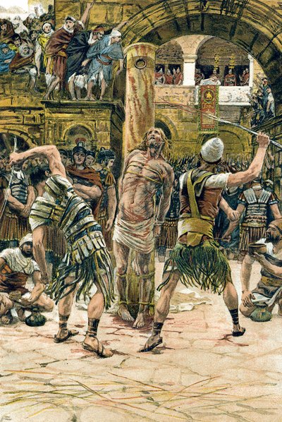 イエスは顔をむち打たれた、c1897 作： James Tissot