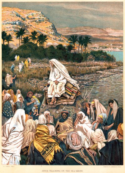 海岸で教えているイエス、c1890 作： James Tissot