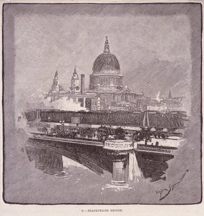 ブラックフライアーズ ブリッジ、ロンドン、1796 年 作： James Walker