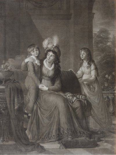 エカテリーナセルギーナサモイロワの肖像、子供と一緒のトルベツカヤ1763-1830、1797年 作： James Walker