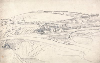 農場とトウモロコシの茎のある風景 作： James Ward
