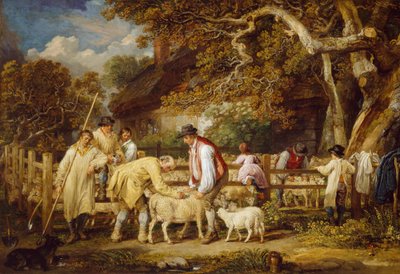 羊の分娩、1828 作： James Ward