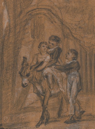 エスクァイアのテオフィラス・レヴィットの子供たちの油絵の研究。 作： James Ward