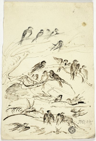 旅立つ前のツバメたち 作： James Ward